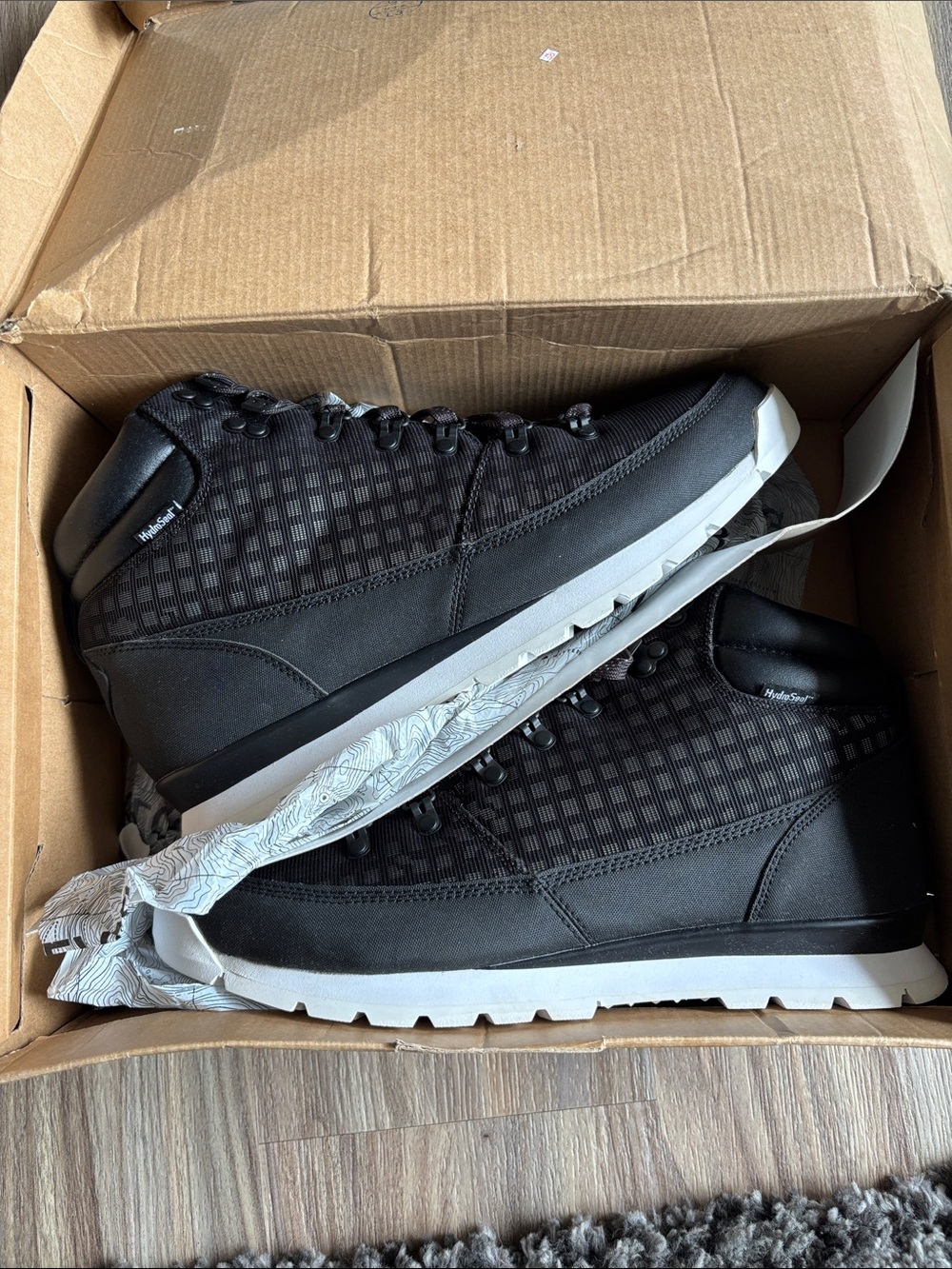 Never worn, The North Face Hydro Seal Men's Black Athletic Sneakers